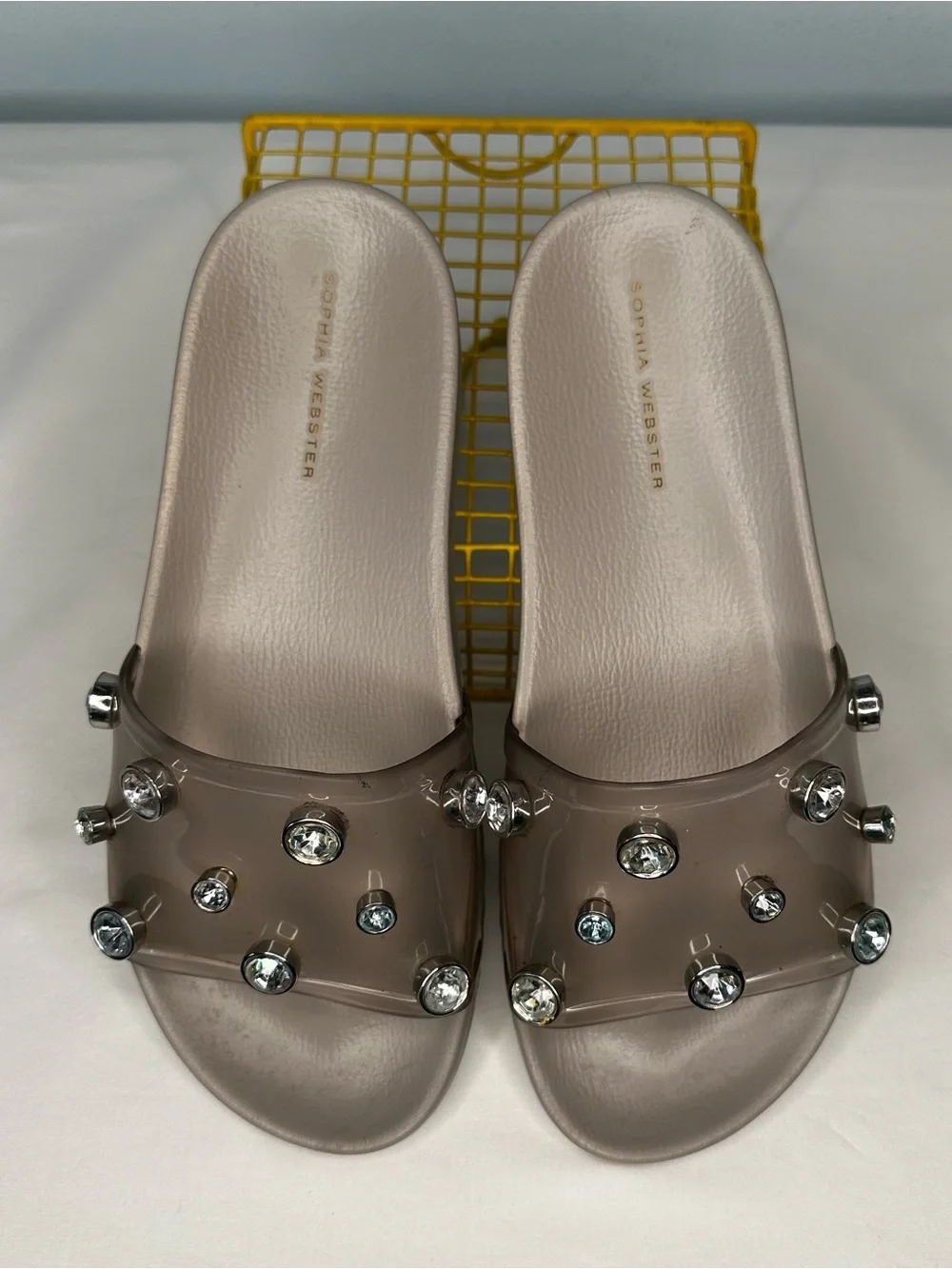 Sophia Webster Grey PVC Dina Pool Slides
